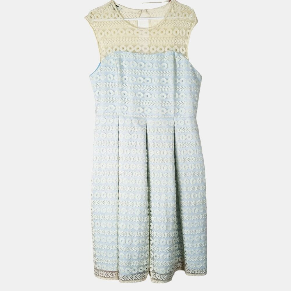 Lindy Bop Harlow Blue Ivory Lace Midi Dress 12